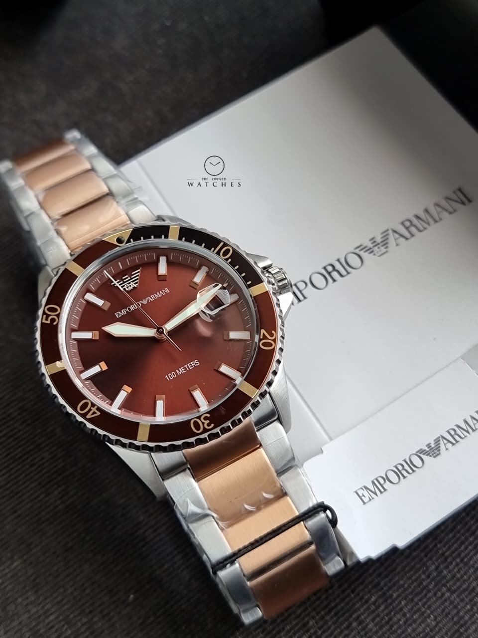Emporio Armani 3-Hand Two-Tone Stainless Steel Bracelet Watch AR11340