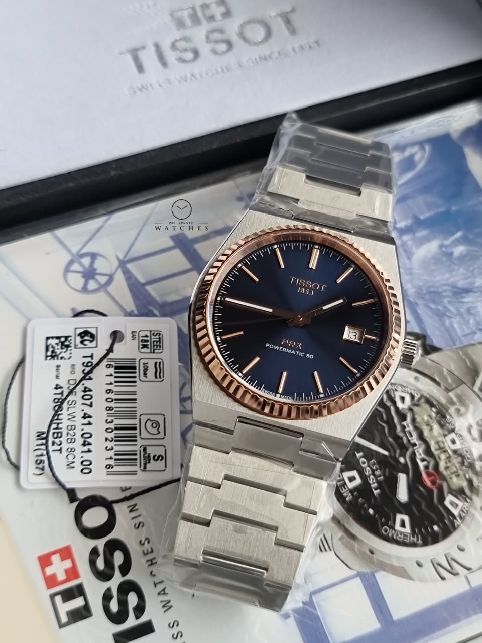 Tissot Prx Powermatic 80 18k Gold Bezel 40mm Watch T931.407.41.041.00