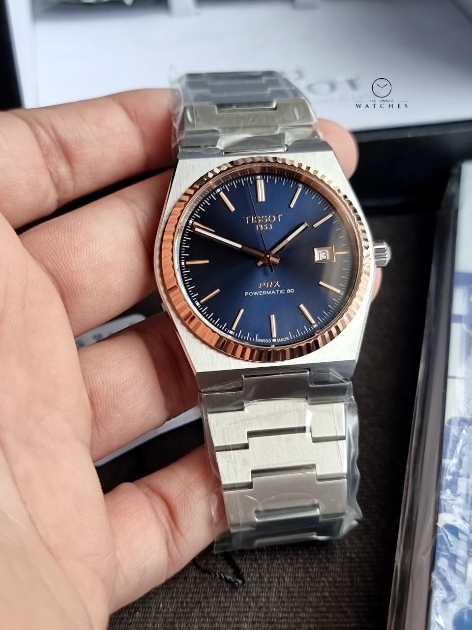 Tissot Prx Powermatic 80 18k Gold Bezel 40mm Watch T931.407.41.041.00
