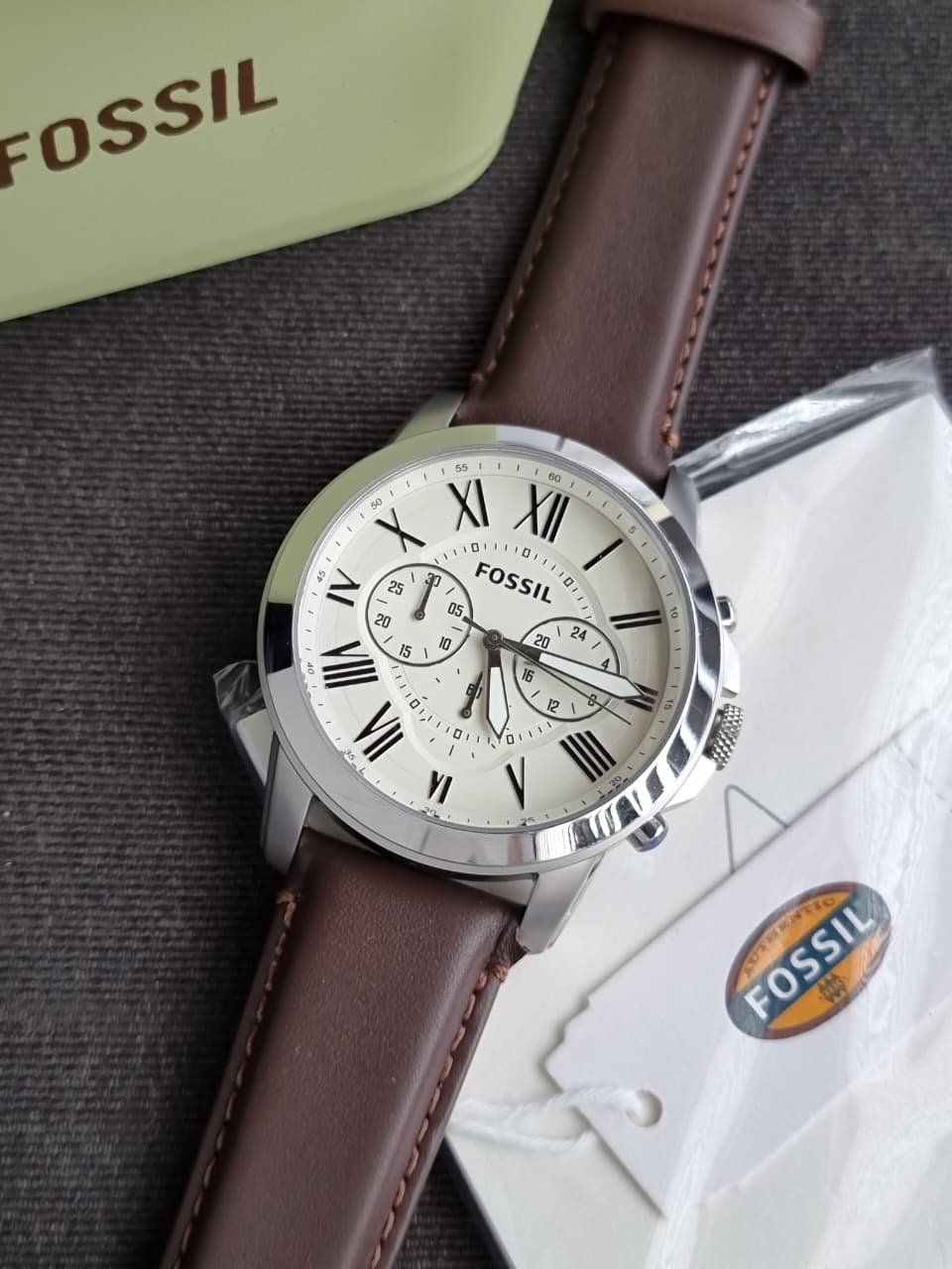 Fossil Men's Grant Stainless Steel Quartz Chronograph Watch FS4735 (WITHOUT TAG)