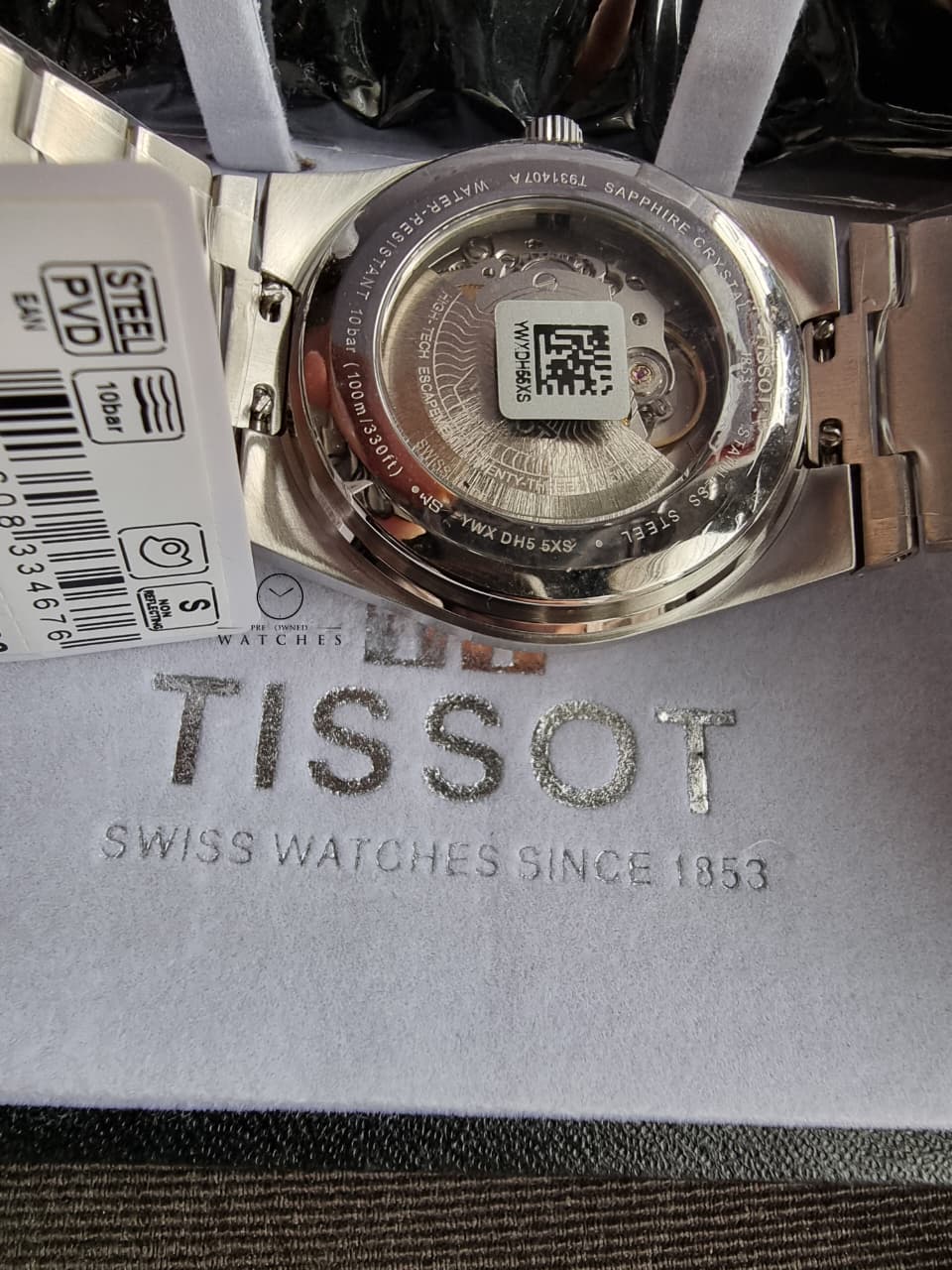 Tissot PRX Silver Stainless Steel Black Dial AutomaticWatch for Gents - T931.407.41.291.00
