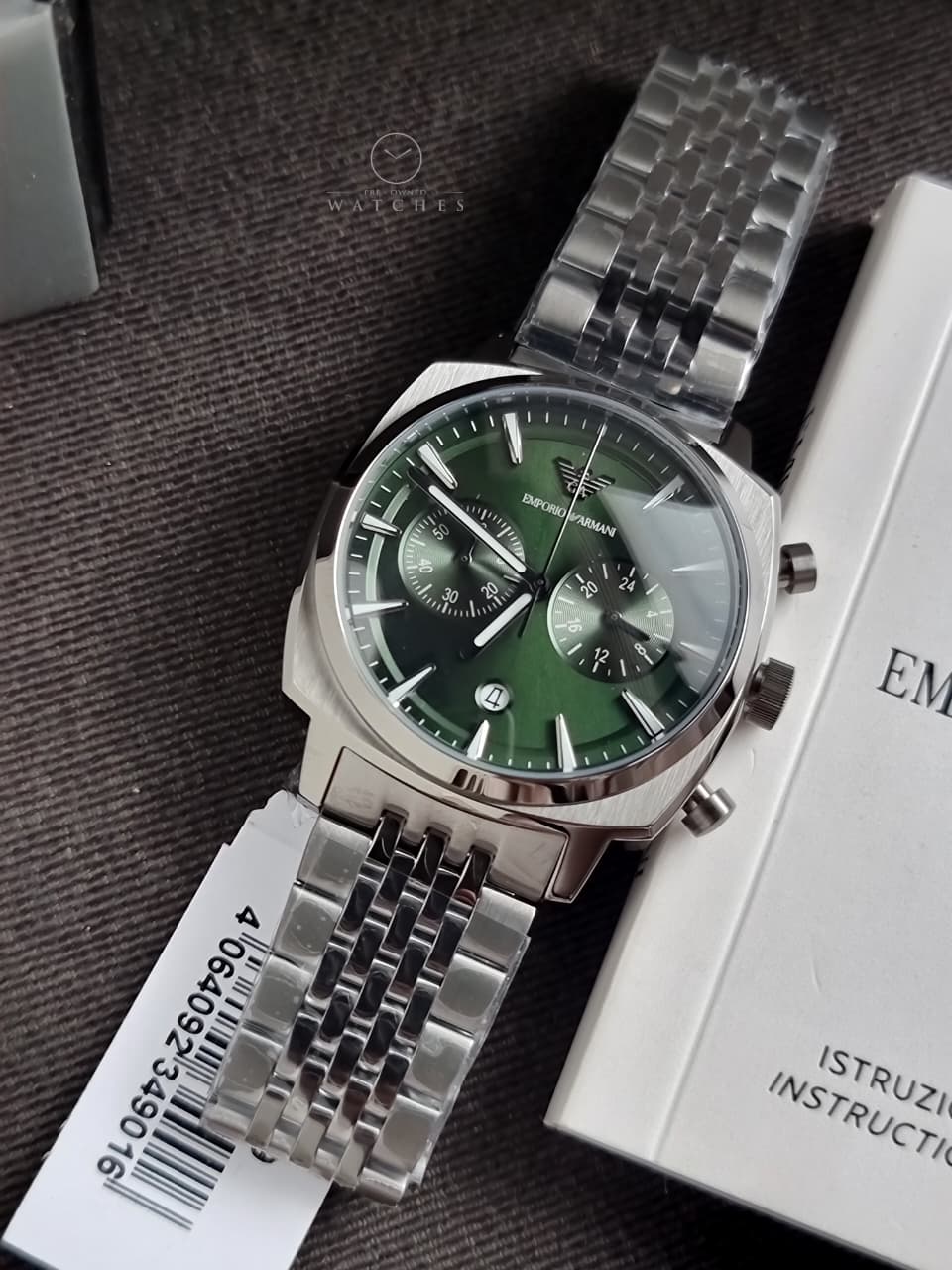Emporio Men's Chronograph Gunmetal Stainless Steel Watch (Model: AR11689)
