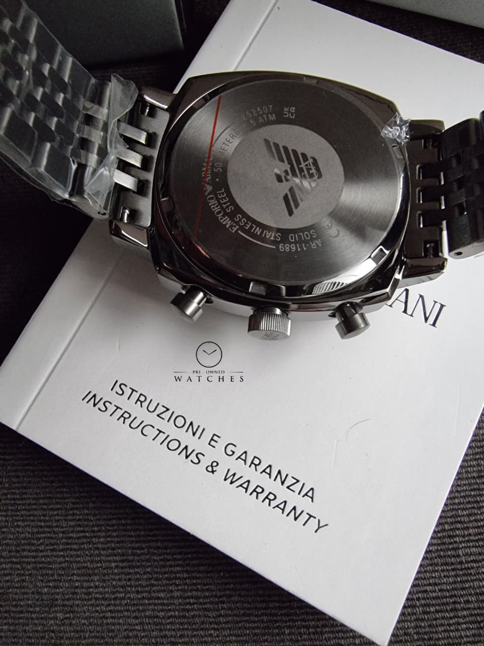 Emporio Men's Chronograph Gunmetal Stainless Steel Watch (Model: AR11689)
