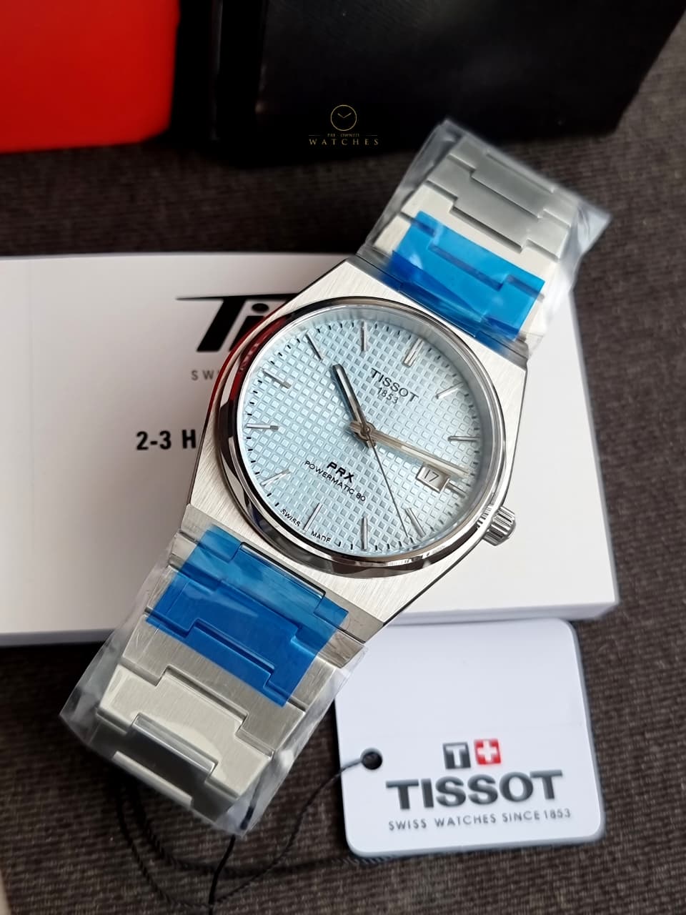 TISSOT PRX Men’s Swiss Made Powermatic Silver Stainless Steel Ice Blue Dial 40mm Watch T137.407.11.351.00