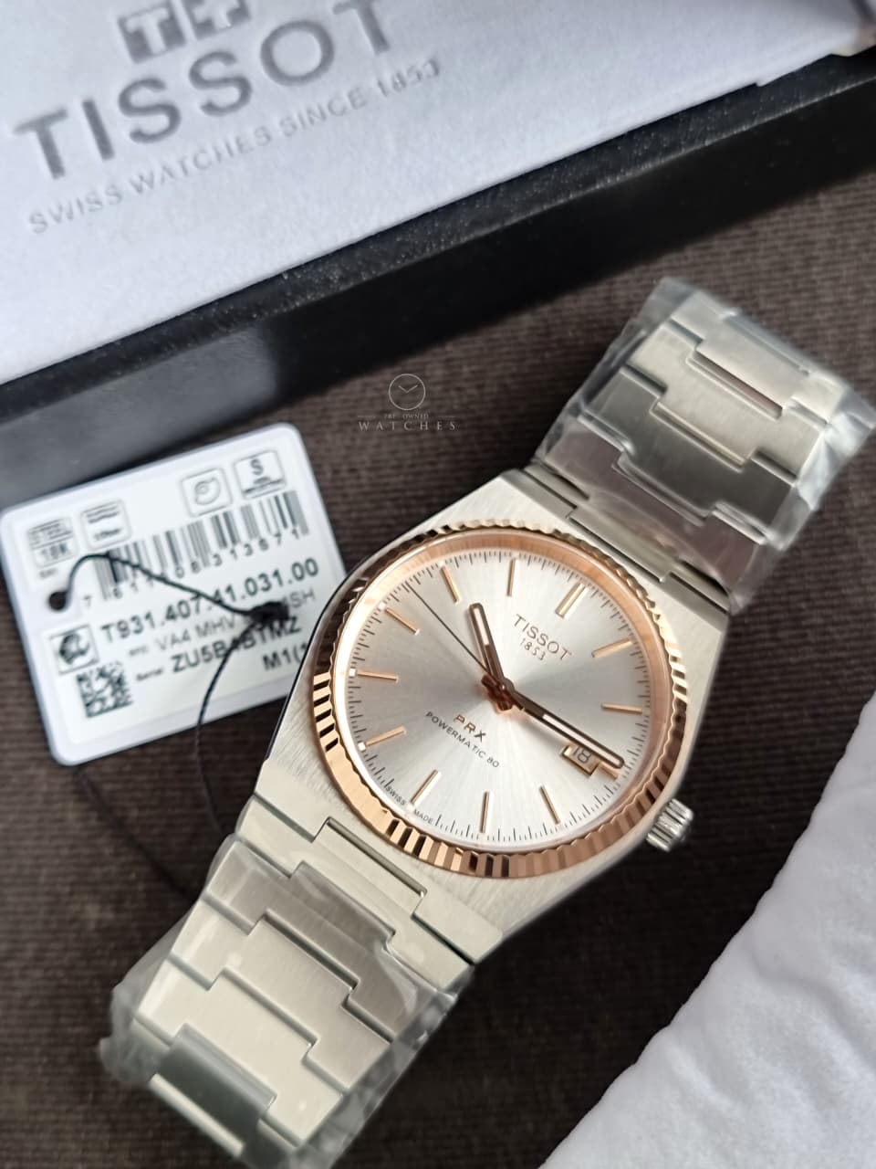 Tissot PRX Silver Stainless Steel Silver Dial Automatic Watch for Gents - T931.407.41.031.00