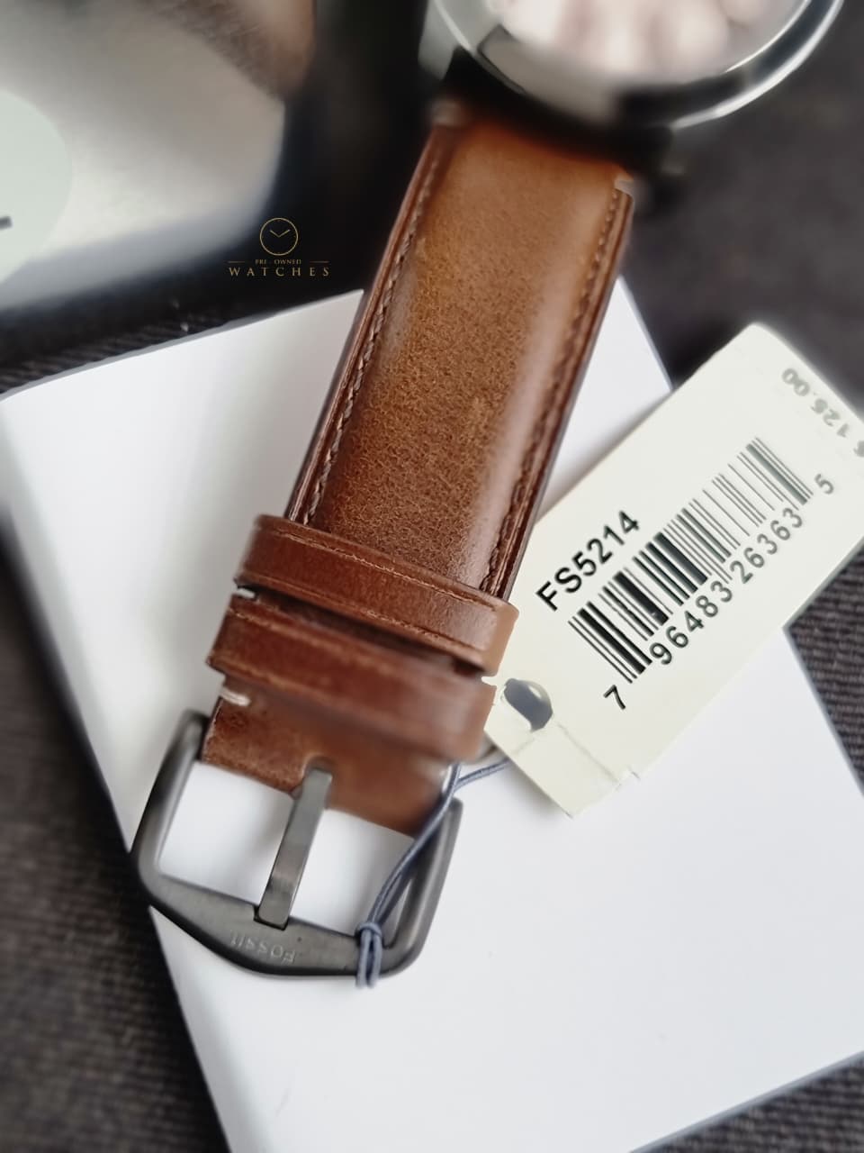 Fossil Men’s Quartz Leather Strap Brown Dial 44mm Watch FS5214