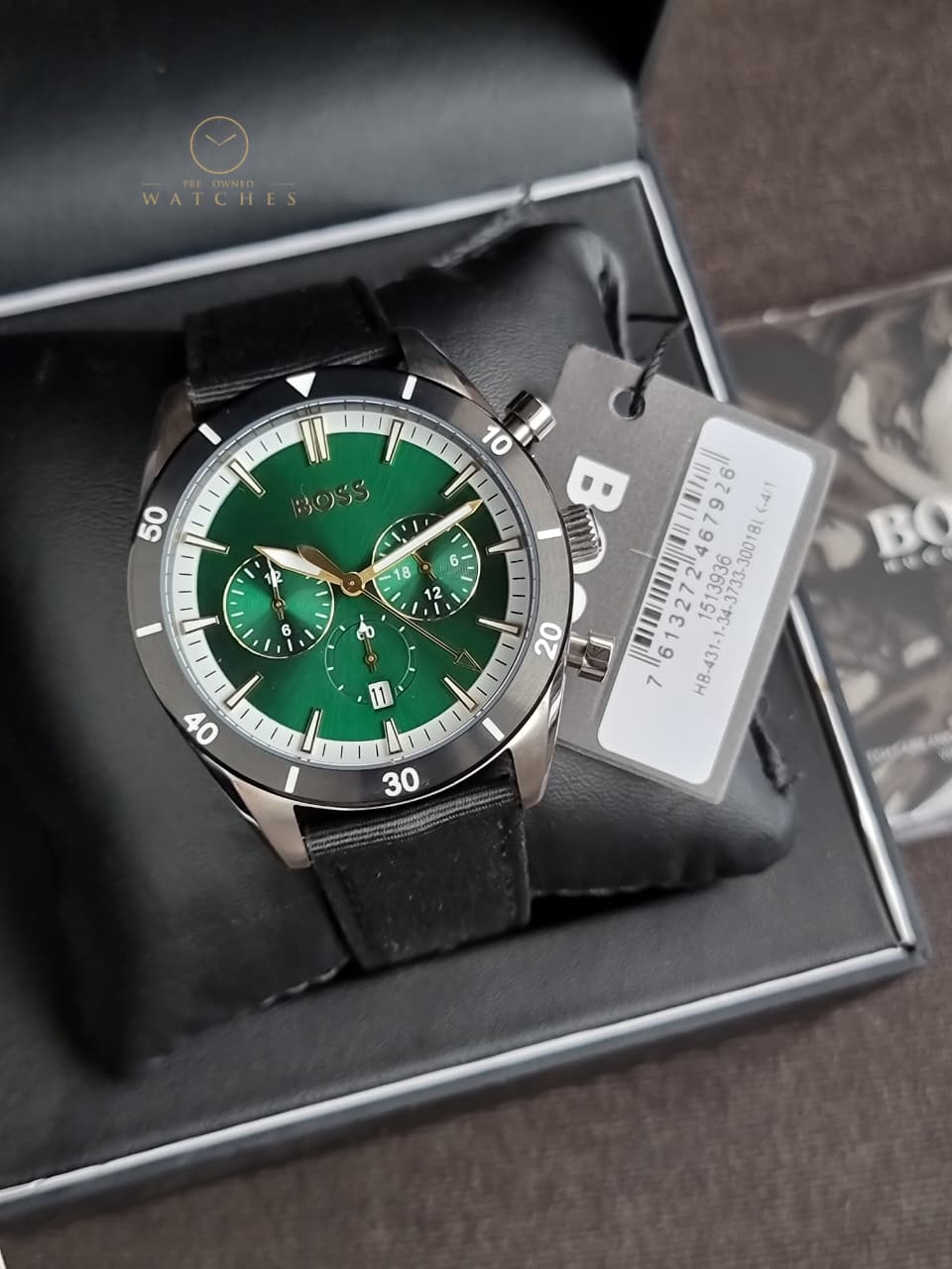 BOSS Analogue Multifunction Quartz Watch for Men with Black Ocean Plastic Textile Strap - 1513936
