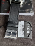 BOSS Analogue Multifunction Quartz Watch for Men with Black Ocean Plastic Textile Strap - 1513936