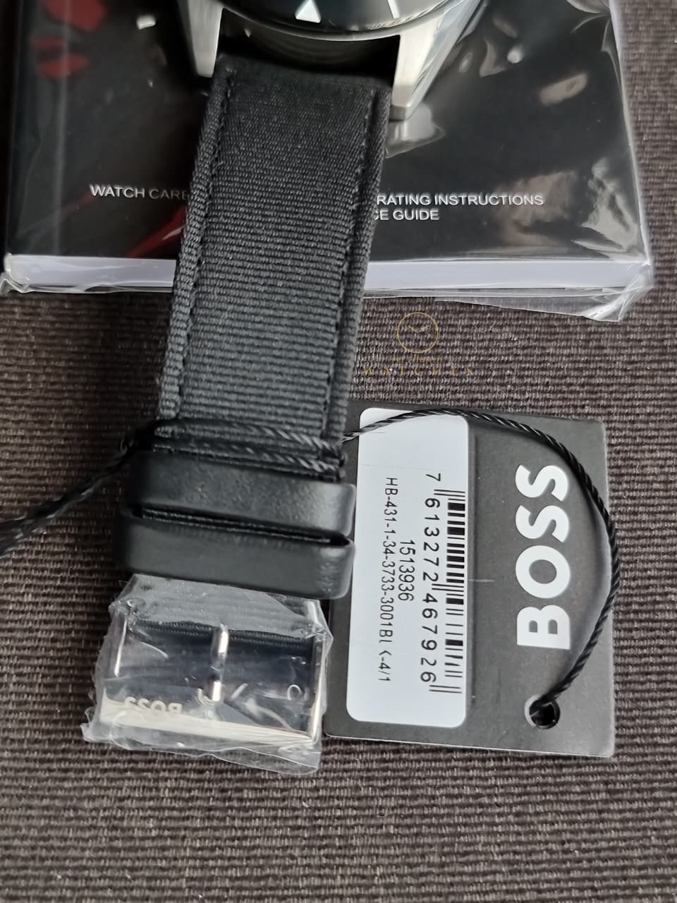 BOSS Analogue Multifunction Quartz Watch for Men with Black Ocean Plastic Textile Strap - 1513936