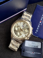 Tommy Hilfiger Lars Gold Stainless Steel Gold Dial Chronograph Quartz Watch for Gents - 1792060
