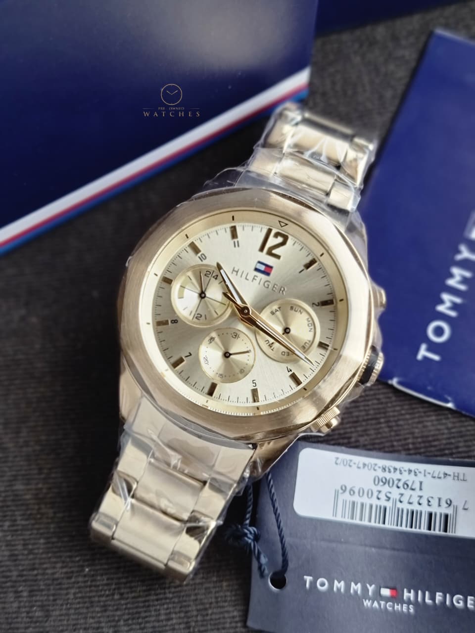 Tommy Hilfiger Lars Gold Stainless Steel Gold Dial Chronograph Quartz Watch for Gents - 1792060
