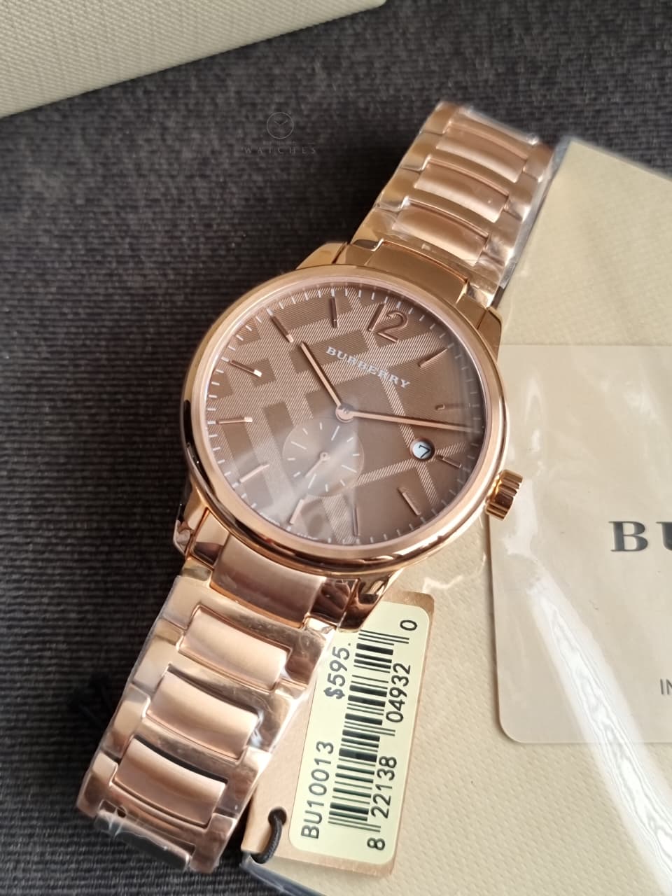 Burberry The Classic Rose gold Stainless Steel Rose Gold Dial Quartz Watch for Gents - BU10013