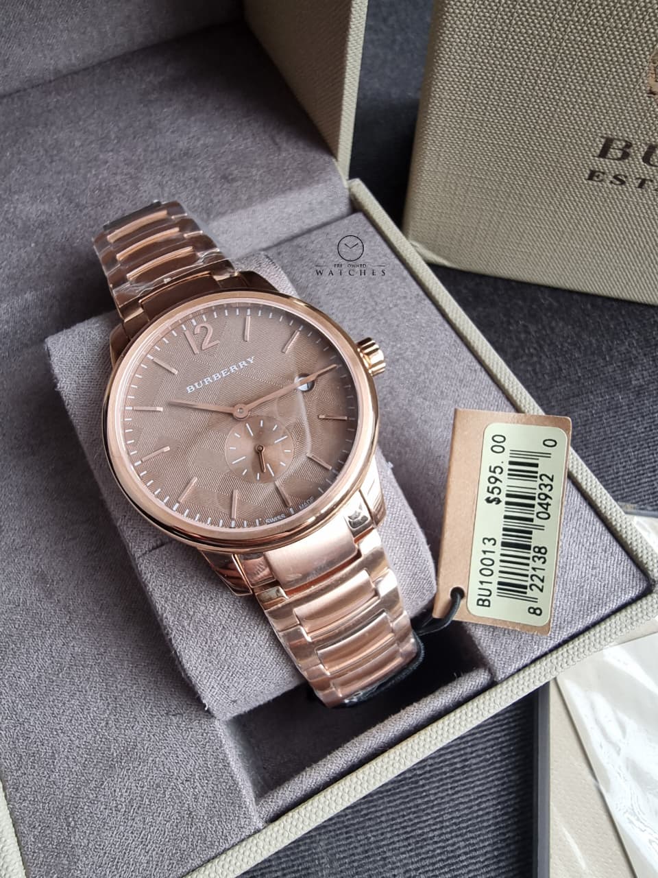 Burberry The Classic Rose gold Stainless Steel Rose Gold Dial Quartz Watch for Gents - BU10013