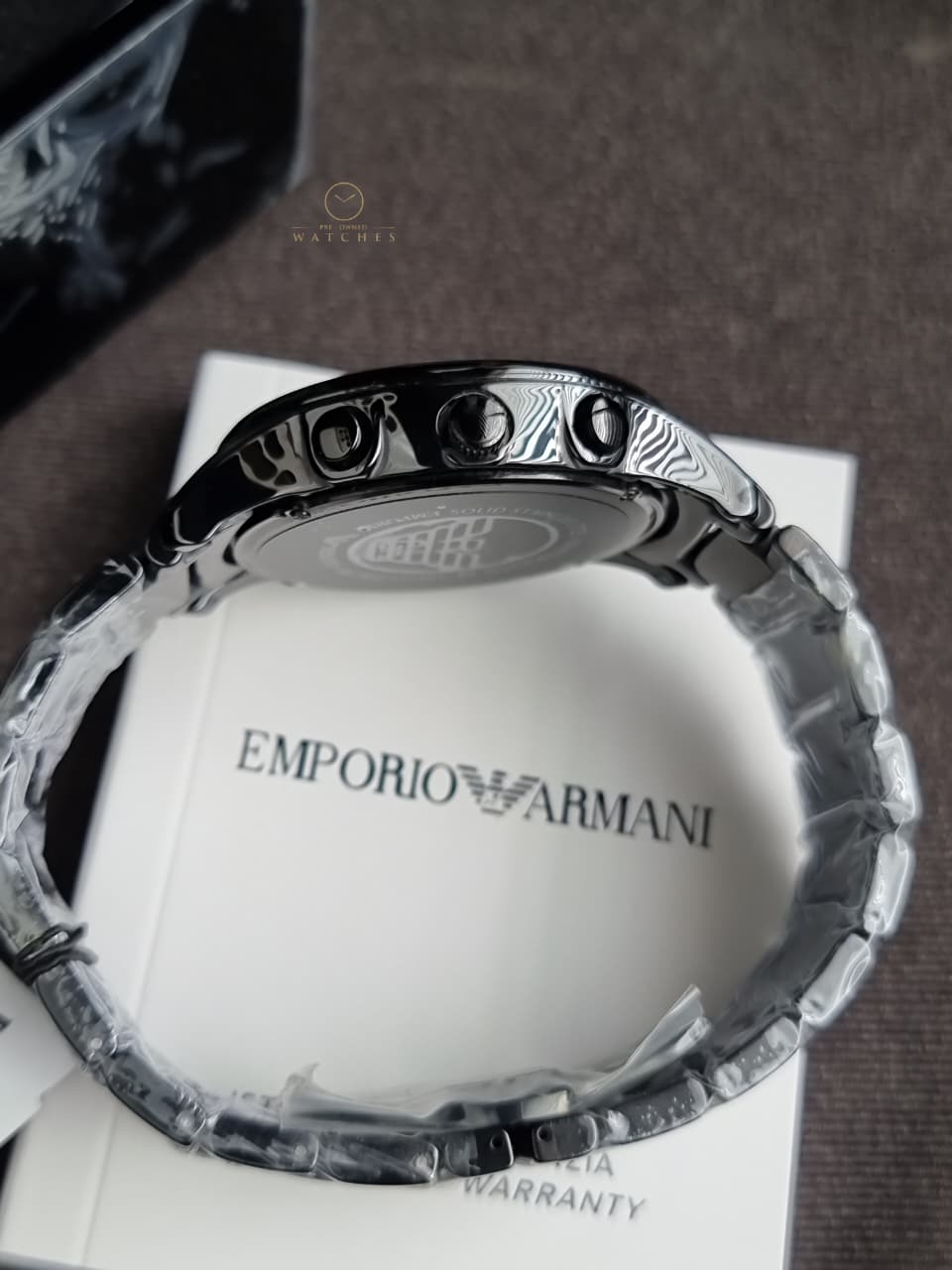 Emporio Armani Men’s Chronograph Quartz Stainless Steel Black Dial 43mm Watch AR1452