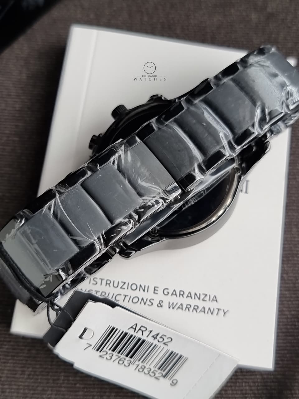Emporio Armani Men’s Chronograph Quartz Stainless Steel Black Dial 43mm Watch AR1452