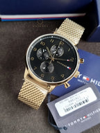 Tommy Hilfiger Men's Multifunction Stainless Steel and Mesh Bracelet Watch, Color: Black (Model: 1791989)