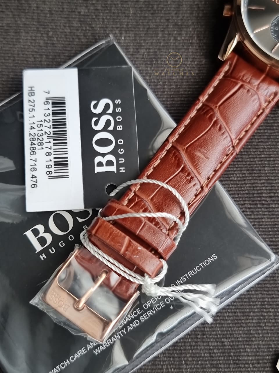 Hugo Boss Men’s Chronograph Quartz Leather Strap Grey Dial 41mm Watch 1513281