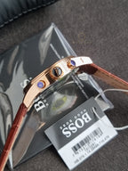Hugo Boss Men’s Chronograph Quartz Leather Strap Grey Dial 41mm Watch 1513281