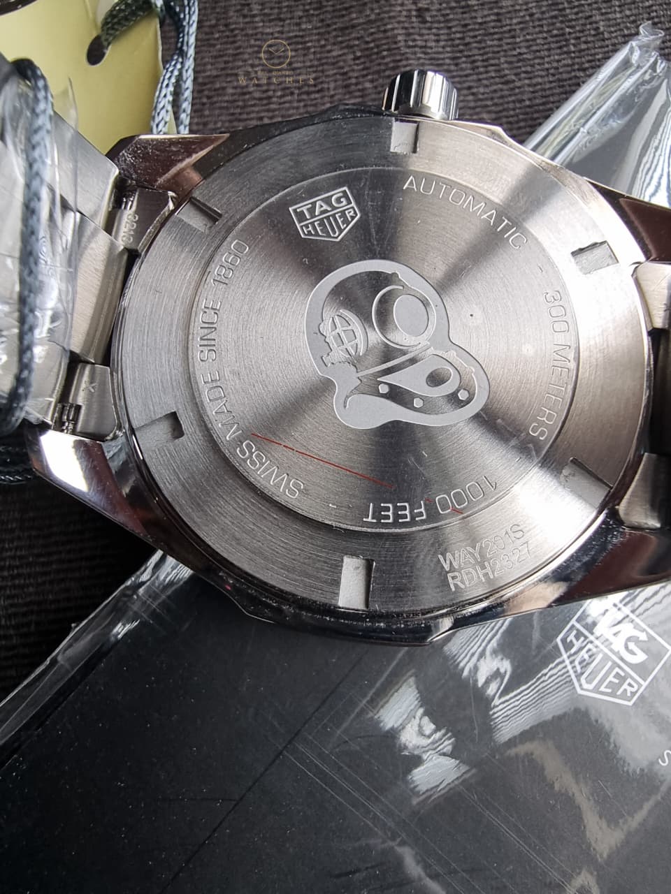 Tag Heuer Aquaracer Calibre 5 Silver Stainless Steel Green Dial Automatic Watch for Gents- WAY201S.BA0927