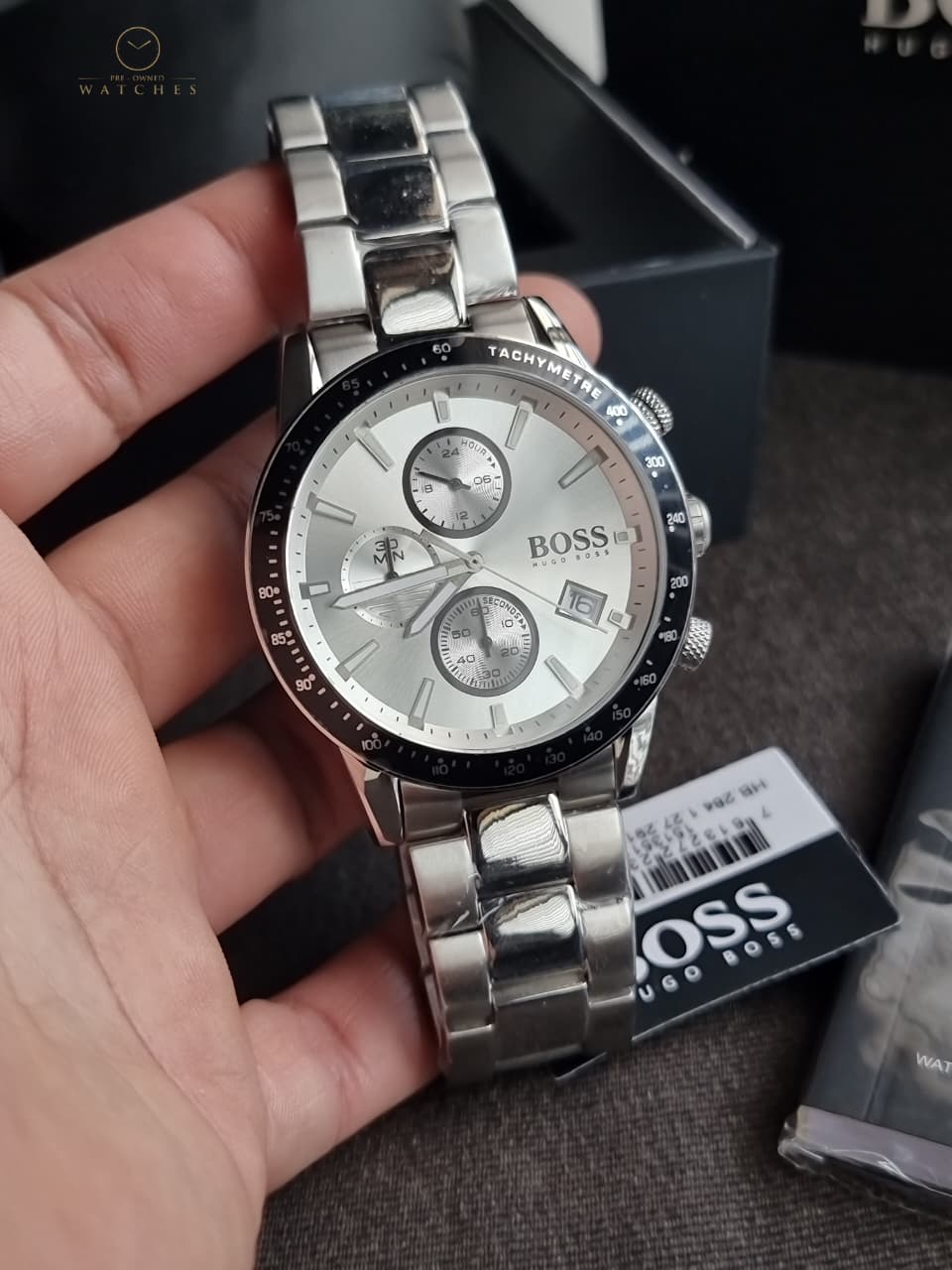 Hugo Boss Men’s Chronograph Quartz Stainless Steel Silver Watch 1513511