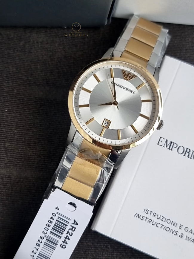 Emporio Armani Men’s Stainless Steel Silver Dial 43mm Watch AR2449 Main Image
