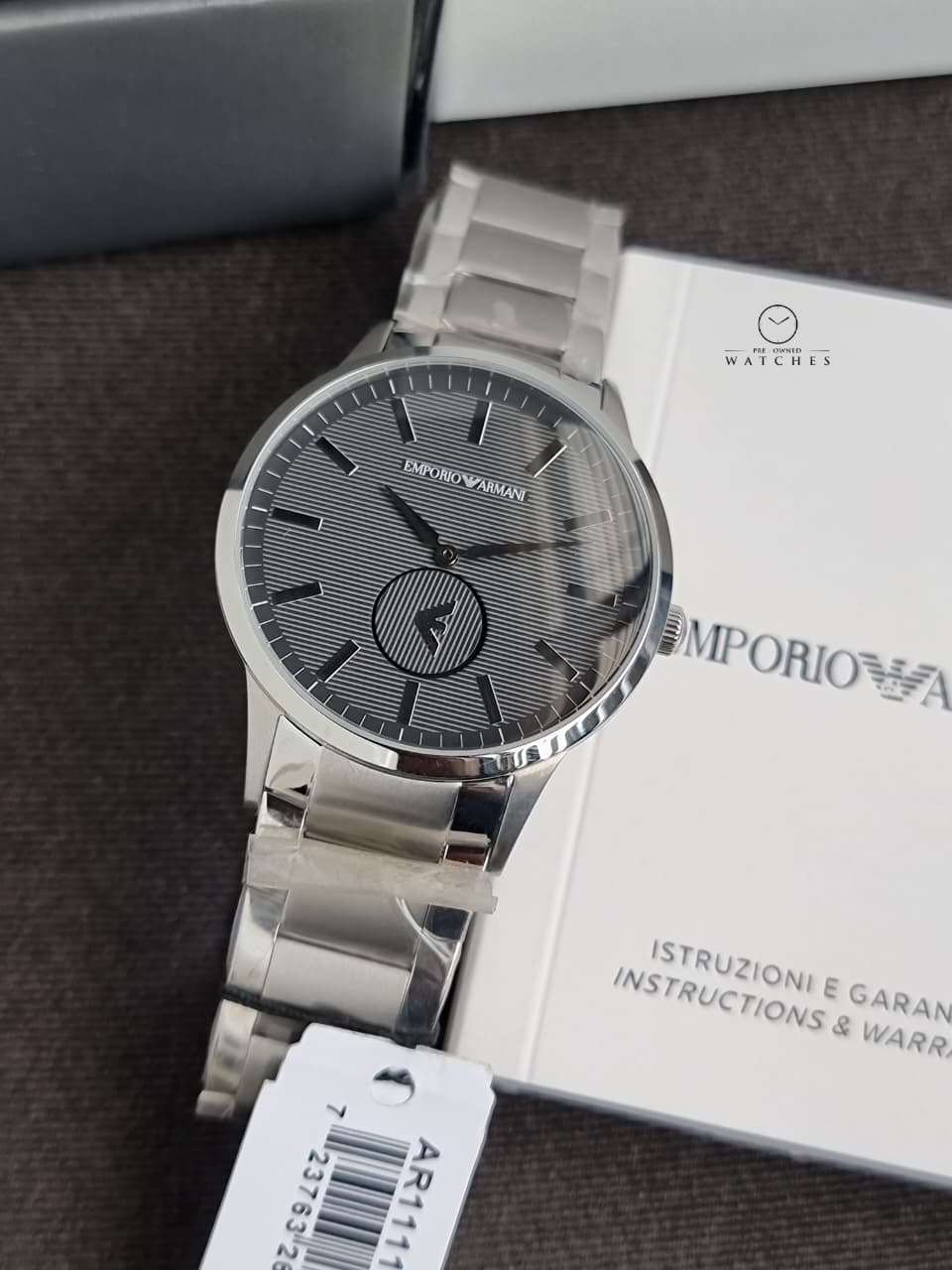 Emporio Armani Men’s Chronograph Quartz Stainless Steel Black Dial 43mm Watch AR11118
