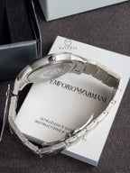 EMPORIO ARMANI Renato Silver Stainless Steel Blue Dial Quartz Watch for Gents - AR11182