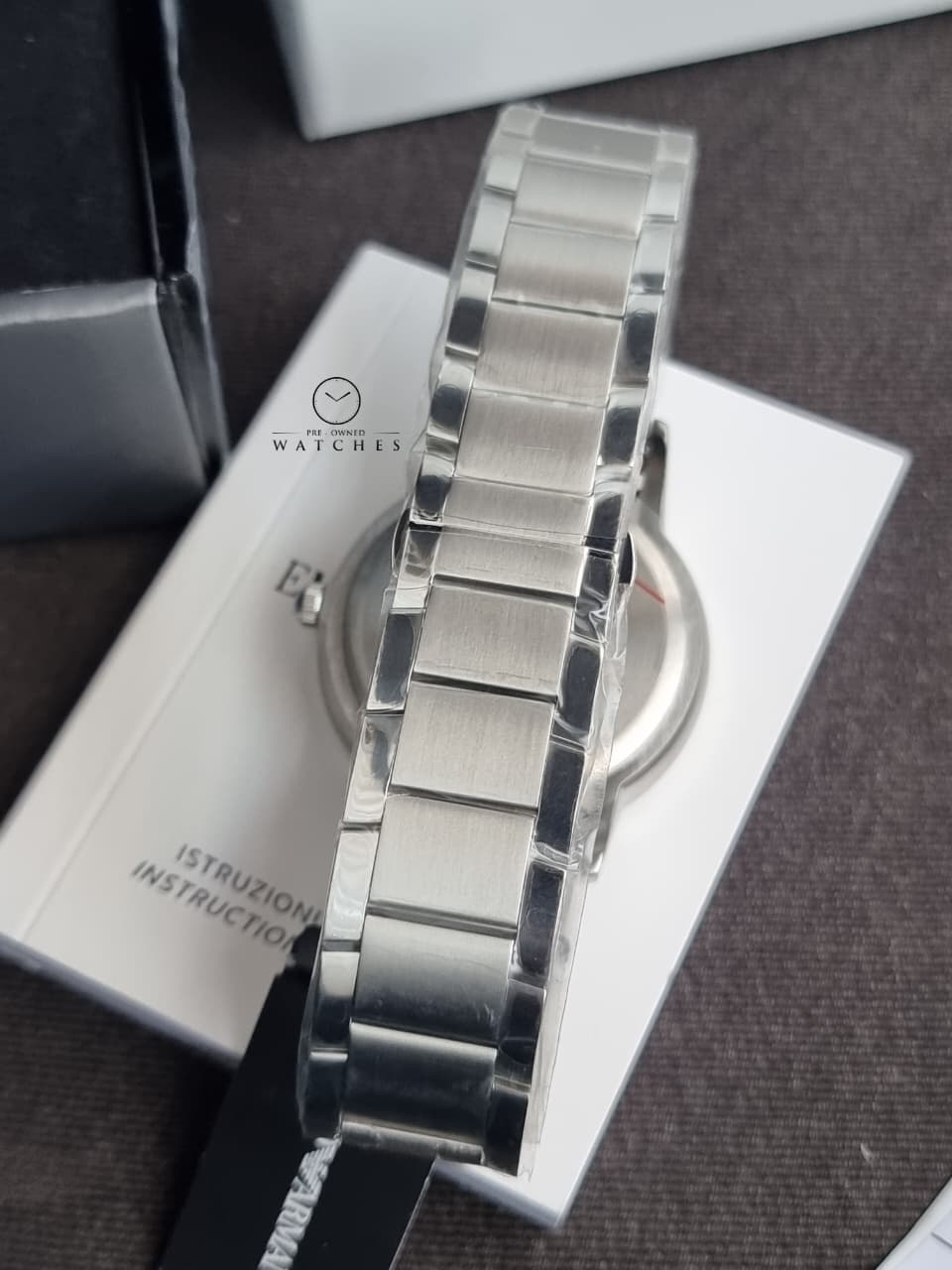 EMPORIO ARMANI Renato Silver Stainless Steel Blue Dial Quartz Watch for Gents - AR11182