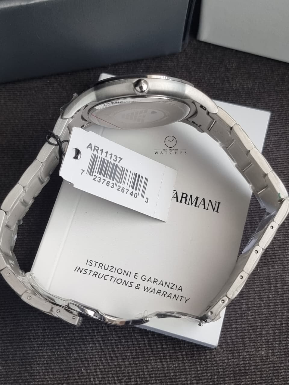 Emporio Armani Men’s Quartz Stainless Steel Blue Dial 43mm Watch AR11137