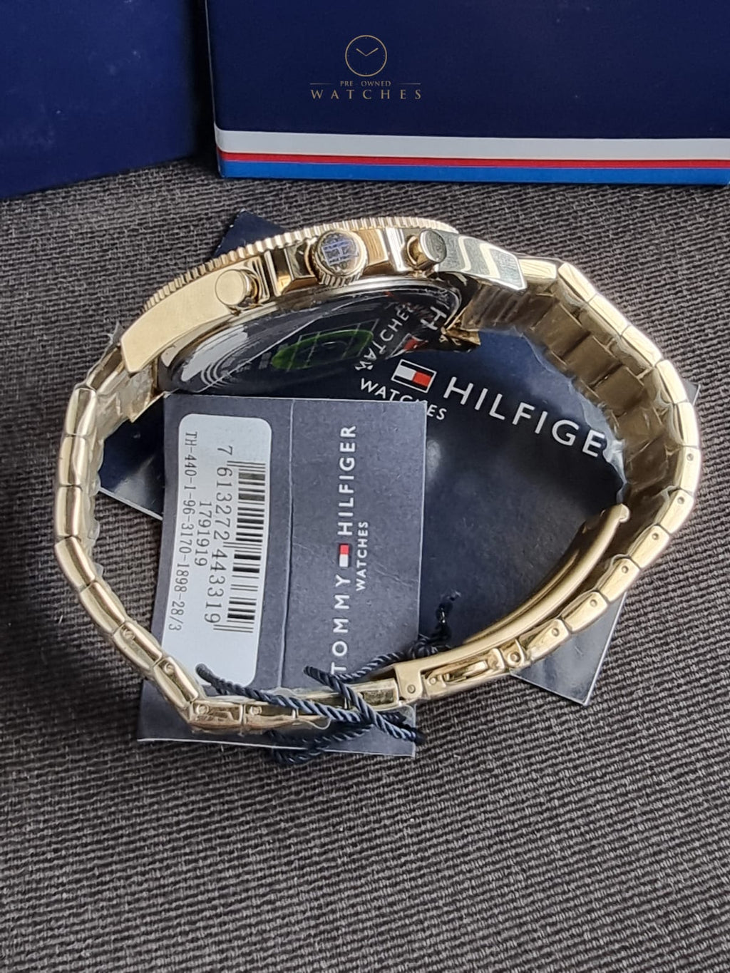 Tommy Hilfiger Men’s Quartz Gold Stainless Steel Black Dial 46mm Watch 1791919