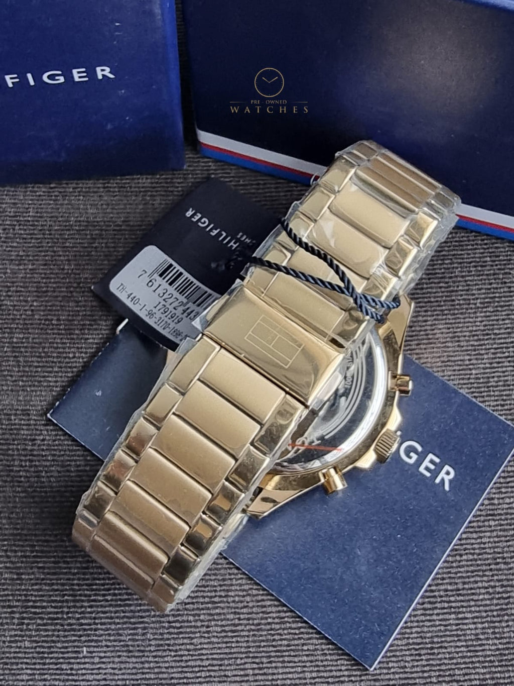 Tommy Hilfiger Men’s Quartz Gold Stainless Steel Black Dial 46mm Watch 1791919