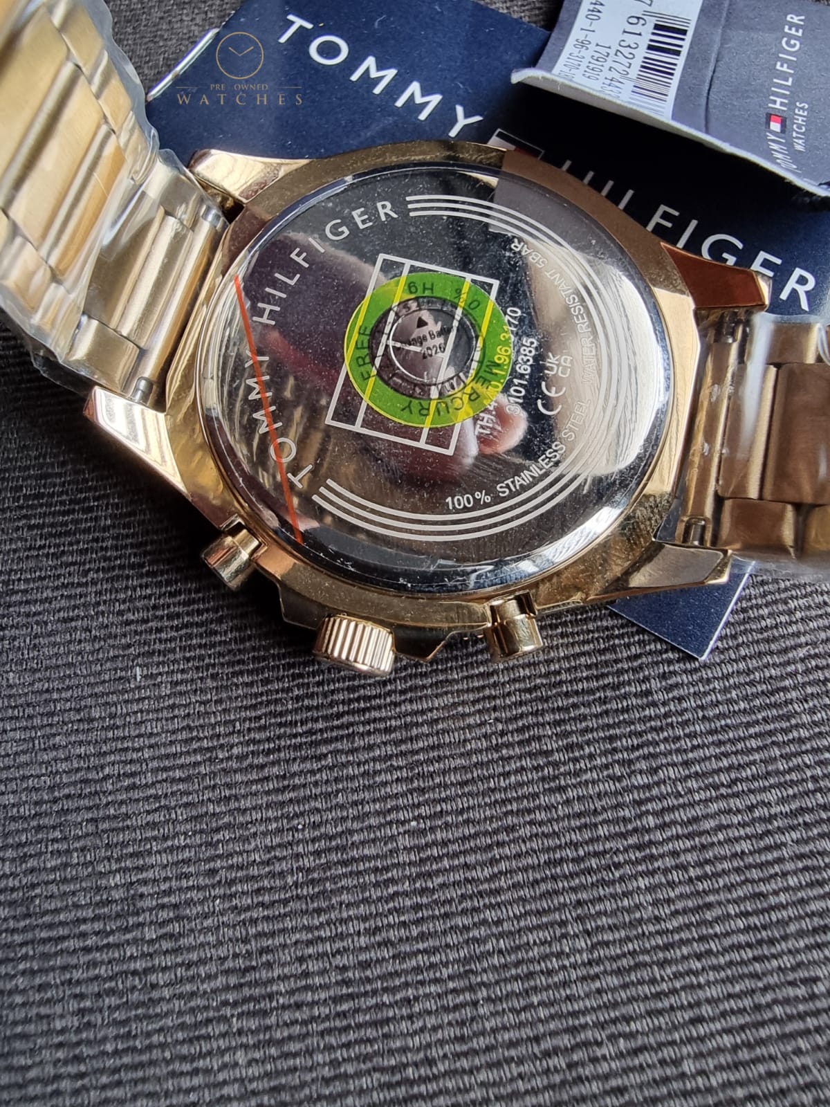 Tommy Hilfiger Men’s Quartz Gold Stainless Steel Black Dial 46mm Watch 1791919