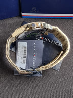 Tommy Hilfiger Men’s Quartz Gold Stainless Steel Black Dial 46mm Watch 1791919
