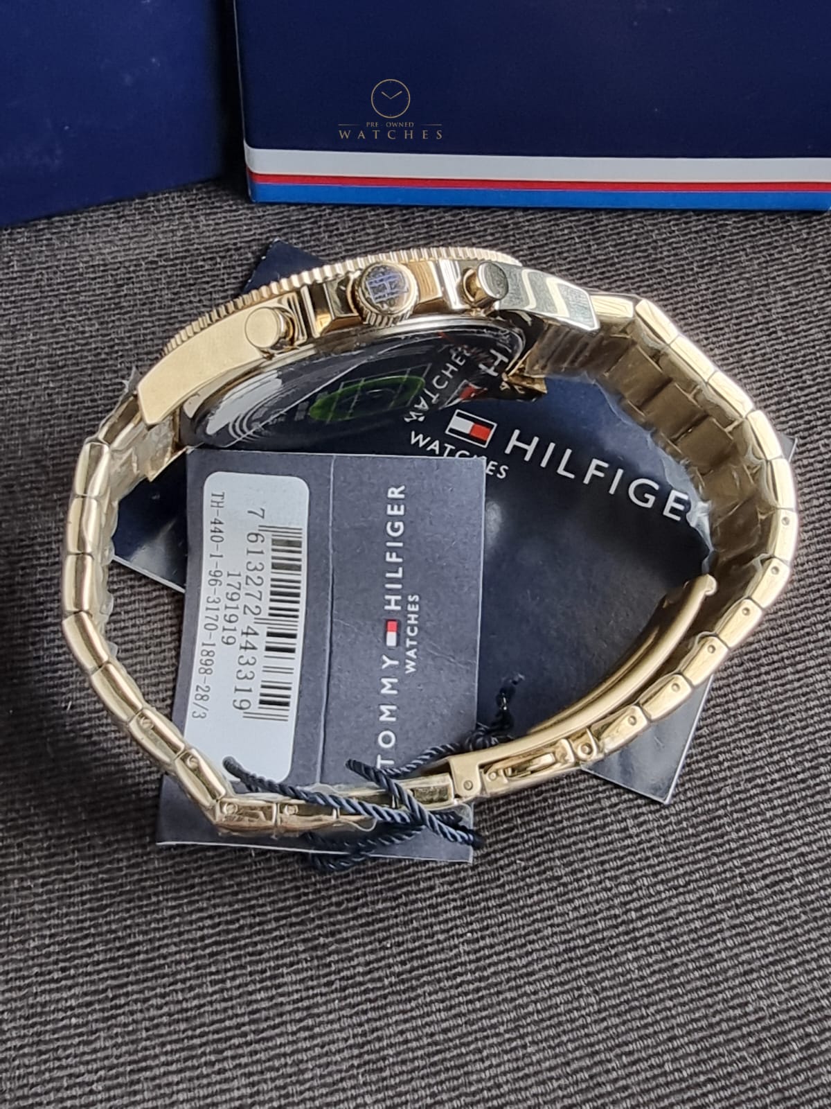 Tommy Hilfiger Men’s Quartz Gold Stainless Steel Black Dial 46mm Watch 1791919