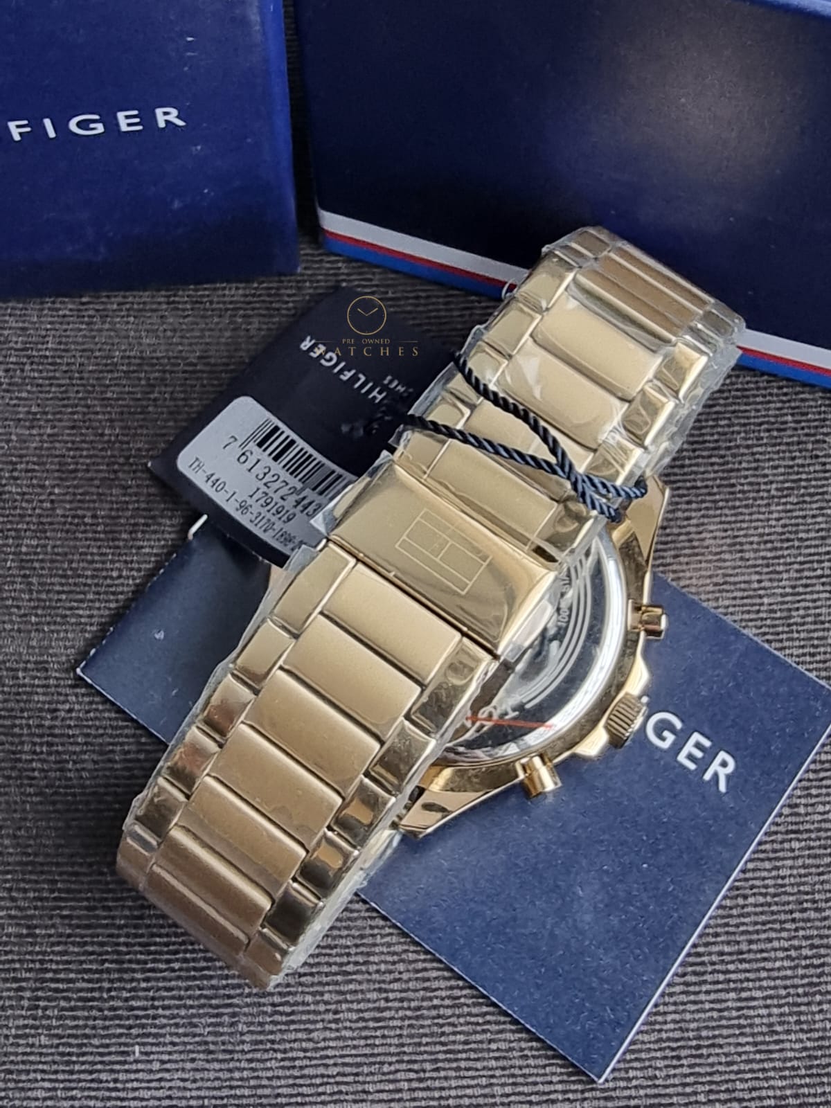 Tommy Hilfiger Men’s Quartz Gold Stainless Steel Black Dial 46mm Watch 1791919