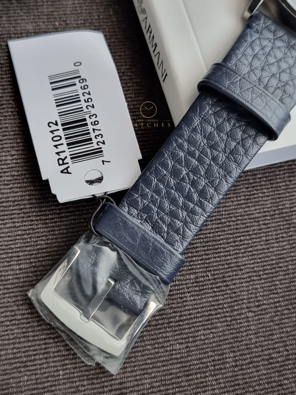 Emporio Armani Men’s Quartz Leather Strap Blue Dial 32mm Watch AR11012
