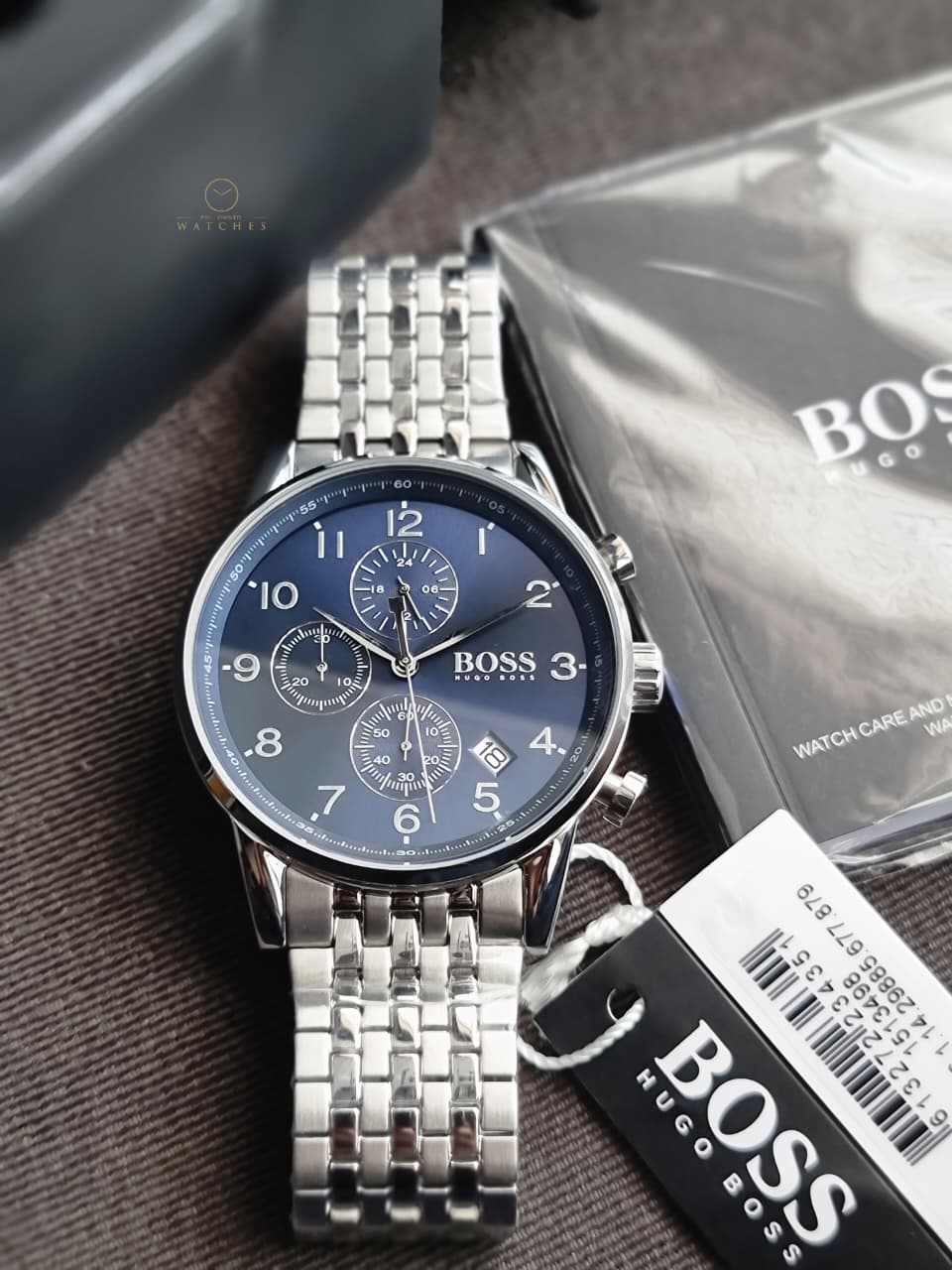Hugo Boss Men’s Quartz Stainless Steel Blue Dial 44mm Watch 1513498