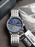 Hugo Boss Men’s Quartz Stainless Steel Blue Dial 44mm Watch 1513498