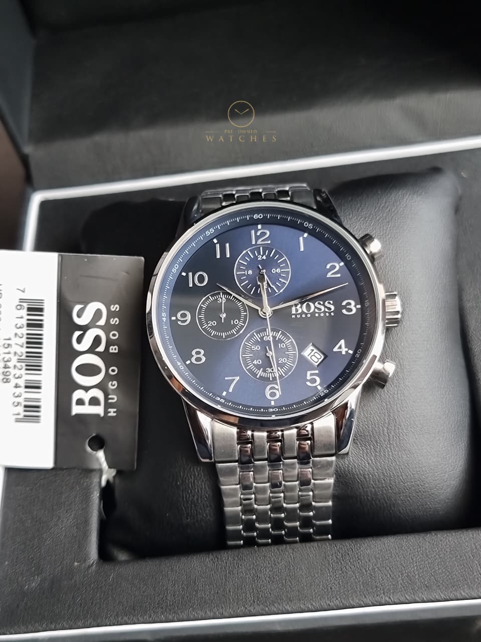 Hugo Boss Men’s Quartz Stainless Steel Blue Dial 44mm Watch 1513498