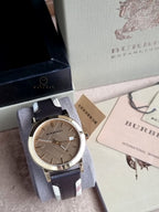 Burberry The City Gold-Tone Leather Mens Watch BU9032