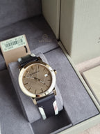 Burberry The City Gold-Tone Leather Mens Watch BU9032