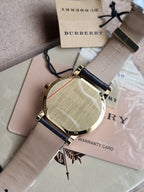 Burberry The City Gold-Tone Leather Mens Watch BU9032