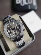 Fossil Men’s Chronograph Stainless Steel Grey Dial 45mm Watch BQ2491