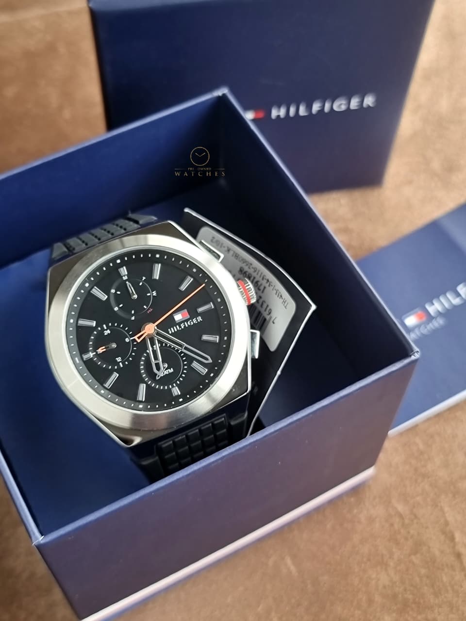 Tommy Hilfiger Men’s Quartz Black Silicone Strap Black Dial 44mm Watch 1791898