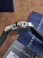 Tommy Hilfiger Men’s Quartz Black Silicone Strap Black Dial 44mm Watch 1791898