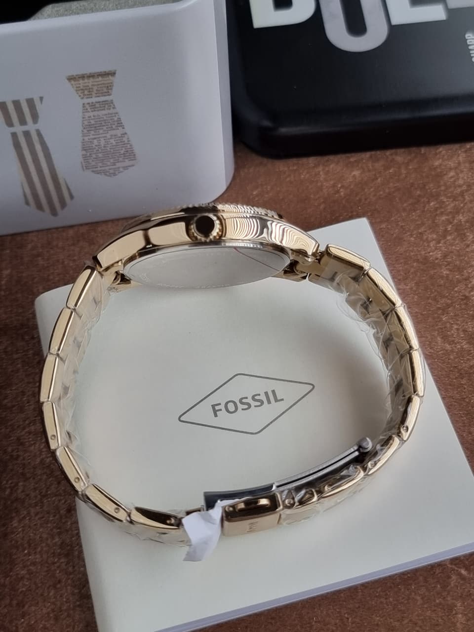 FOSSIL BQ3757 Ladies Rye Watch Golden Casing Black Dial Quartz Watch