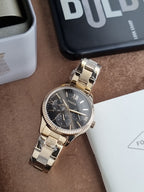 FOSSIL BQ3757 Ladies Rye Watch Golden Casing Black Dial Quartz Watch