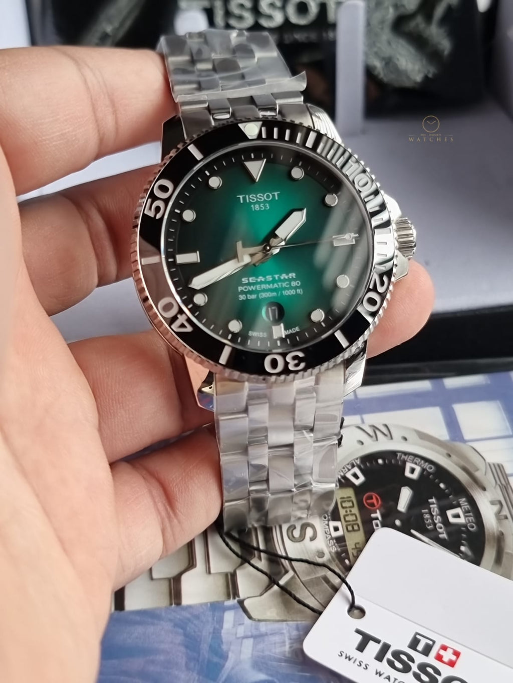 Tissot Seastar 1000 Powermatic 80 Green Gradient Dial Automatic Men's Watch 43mm – T120.407.11.091.01