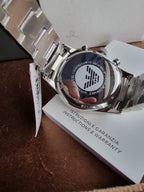 Emporio Armani Men’s Chronograph Stainless Steel Black Dial 43mm Watch AR5980