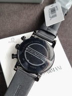 Emporio Armani Men’s Quartz Black Leather Strap Black Dial 41mm Watch AR1737